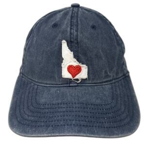 Idaho Love Slideback Baseball Cap Blue One Size Adjustable Embroidered Home Free